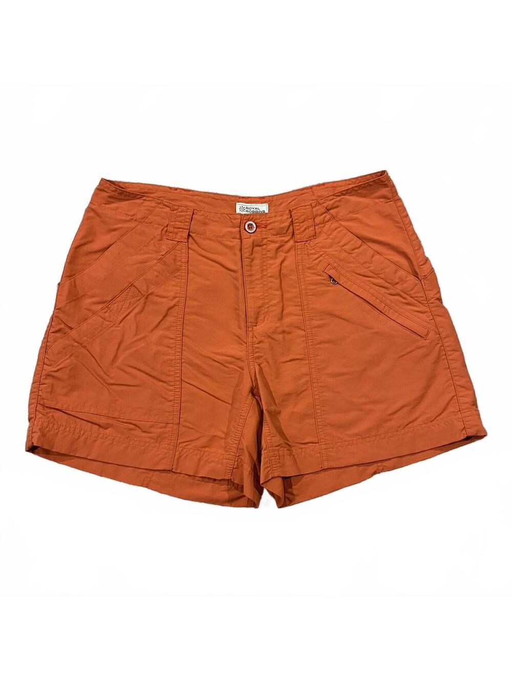 Royal Robbins Womens Hiking Shorts Orange Nylon Size 8